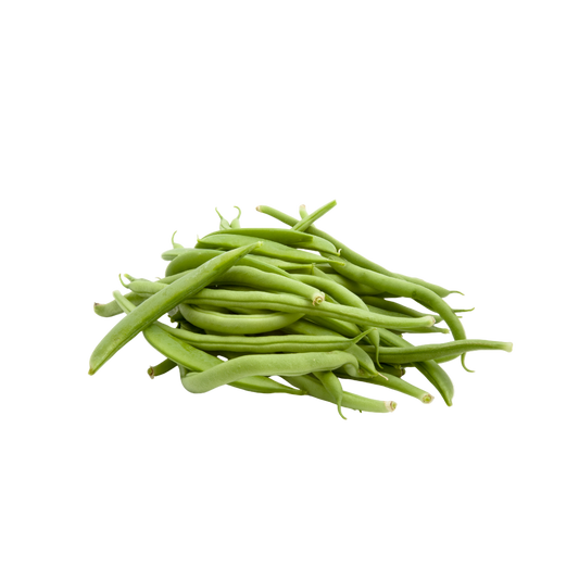 Green beans on a white background