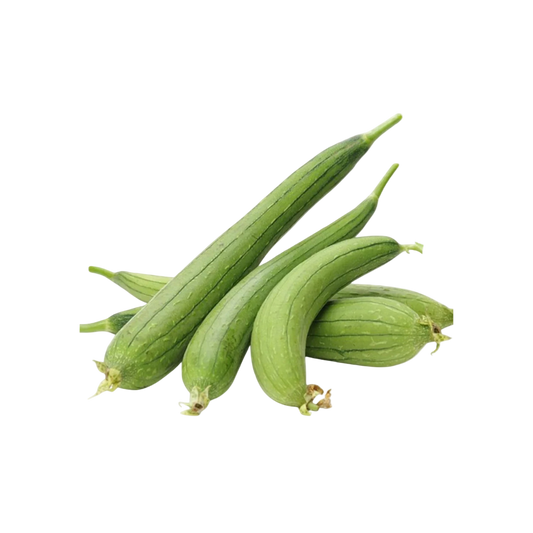 Green bottle gourds on a white background