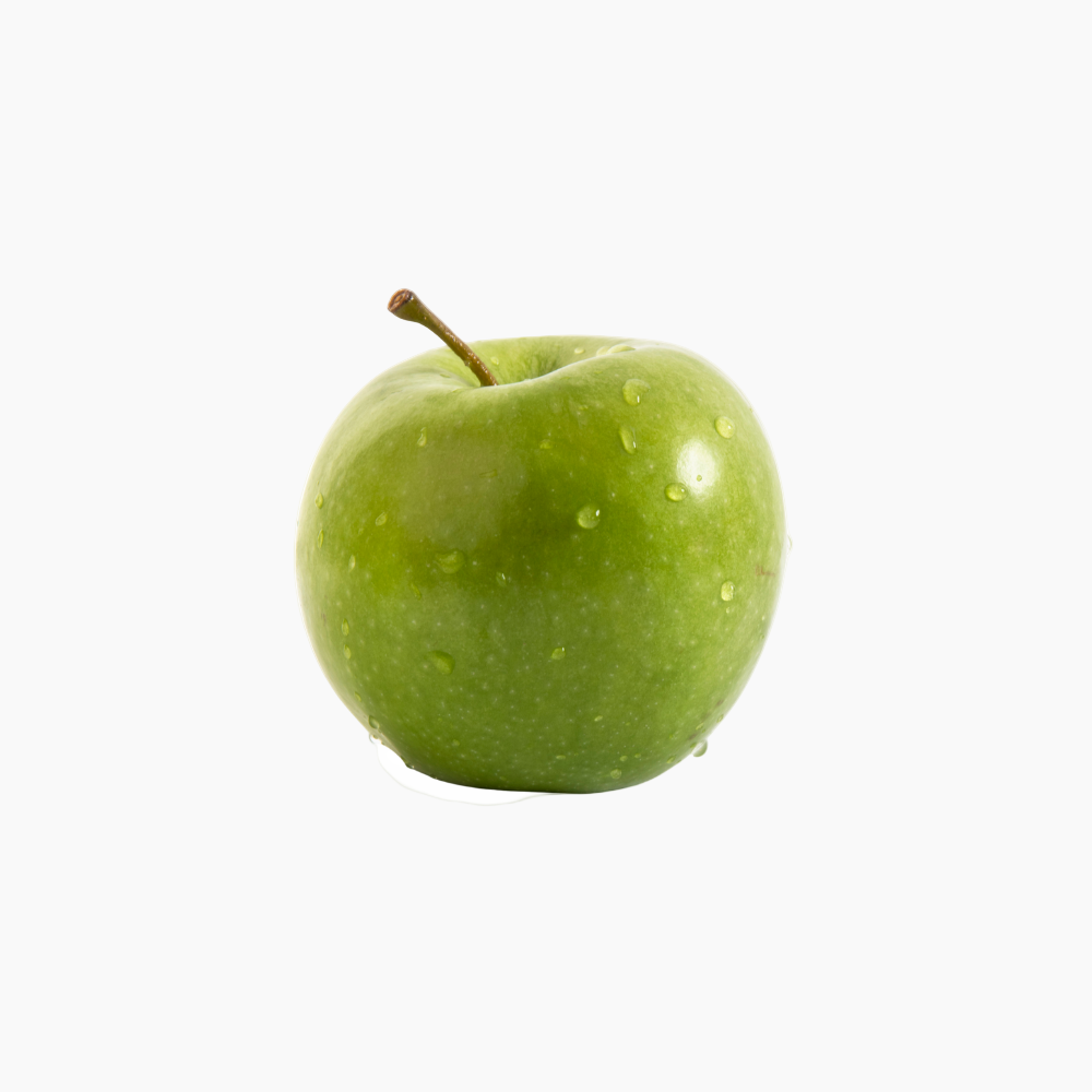 Green apple on a white background